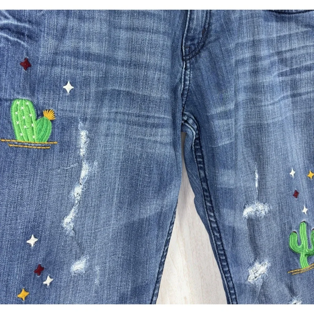 Cruel‎ Girl Rhyon Jeans Womens 29 Cactus Embroidered Boyfriend Western Cropped